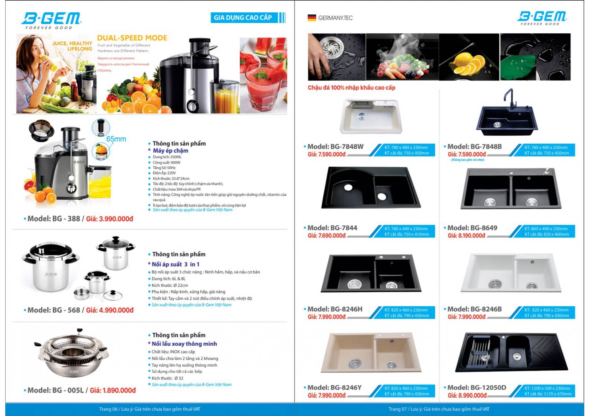 Thiết bị vệ sinh BGEM Catalogue và Bảng giá mới nhất /Page 4